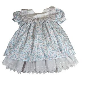 The Children’s Hour floral lace front dress tiered lace back baby sz 24m
